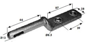 Gudgeon (bolt on) - Long peg - Slotted or Unslotted (1102)