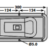 Recessed Locking Handle 304G Stainless Steel 25mm deep Pan + key cover & 2 keys (3076) - Image 2