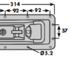 Recessed Locking Handle Zinc plated 31.5mm deep pan  (3077) - Image 2