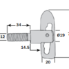 Droplock Fastener Bolt On Zinc Plated (3343) - Image 2