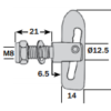 ‘Mini’ Droplock Fastener Bolt On Zinc Plated (3344) - Image 2